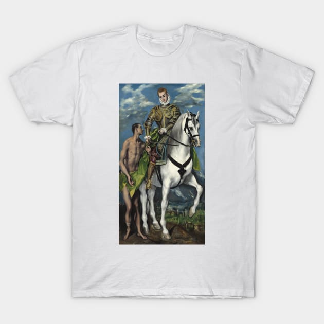 Saint Martin and the Beggar by El Greco T-Shirt by Classic Art Stall